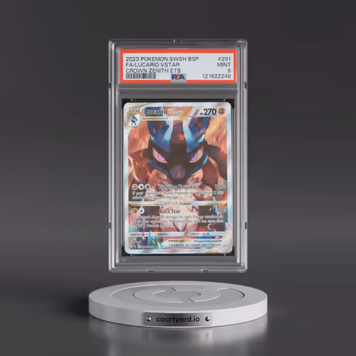 2023 Pokémon Swsh Black Star Promo #291 Lucario Vstar - Full Art Crown Zenith Elite Trainer Box (PSA