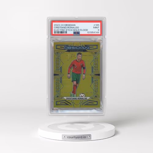 2023 Panini Obsidian #185 Cristiano Ronaldo - Gold Flood Electric Etch (PSA 9 MINT)