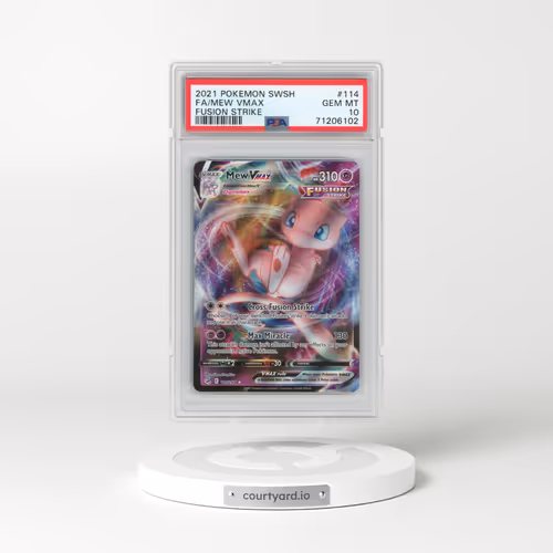 2021 Pokémon Sword & Shield Fusion Strike #114 Mew Vmax - Full Art (PSA 10 GEM MINT)