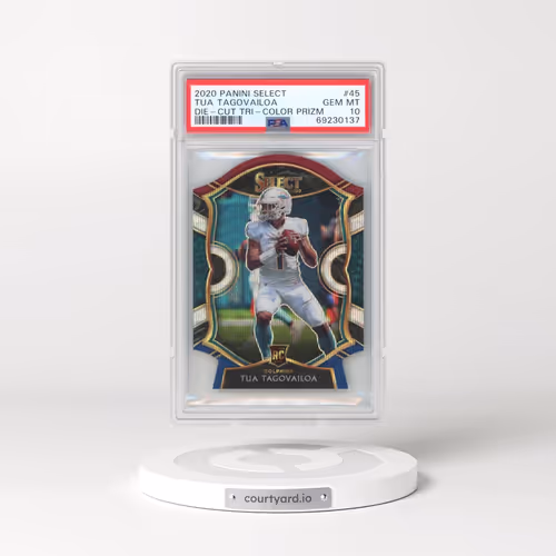 2020 Panini Select #45 Tua Tagovailoa - Die-Cut Tri-Color Prizm (PSA 10 GEM MINT)