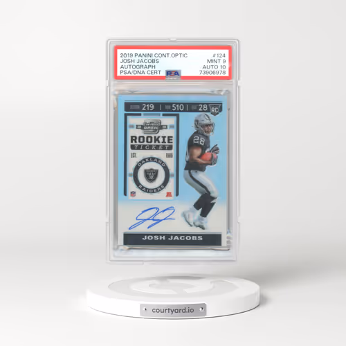 2019 Panini Contenders Optic #124 Josh Jacobs - Autograph (PSA 9 MINT)