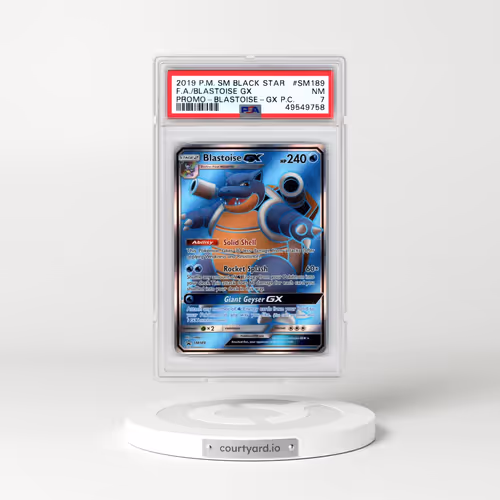 2019 Pokémon SM Black Star Promo #SM189 Blastoise GX - Holo Full Art Blastoise-GX Premium Collection (PSA 7 NM)