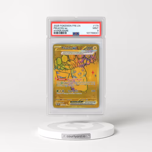 2025 Pokémon Pre EN-Prismatic Evolutions #179 Pikachu EX - Holo Hyper Rare (PSA 9 MINT)