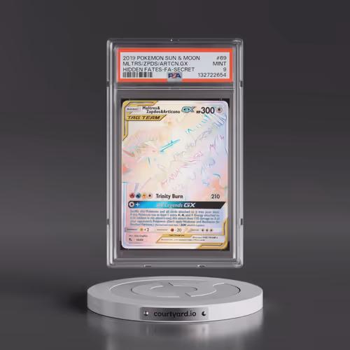 2019 Pokémon Sun & Moon Hidden Fates #69 Moltres & Zapdos & Articuno GX - Holo Full Art Secret (PSA