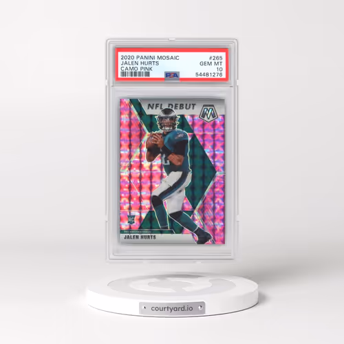2020 Panini Mosaic #265 Jalen Hurts - Camo Pink (PSA 10 GEM MINT)