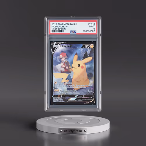 2022 Pokémon Sword & Shield Lost Origin #TG16 Pikachu V - Holo Full Art (PSA 9 MINT)