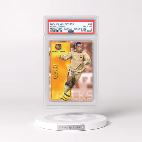 2004 Panini Sports Mega Cracks Barca #91 Ronaldinho - Campeon (Spanish) (PSA 8 NM-MT)