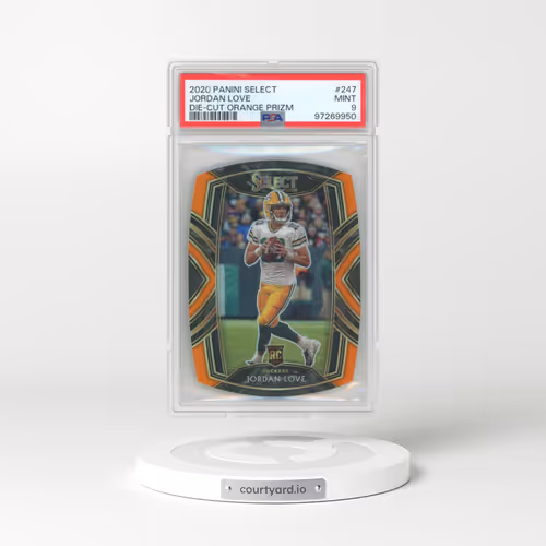 2020 Panini Select #247 Jordan Love - Die-Cut Orange Prizm (PSA 9 MINT)