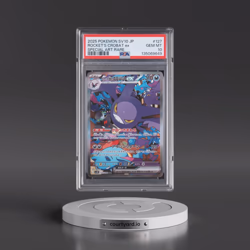 2025 Pokémon SV10-Glory of Team Rocket #127 Team Rocket's Crobat EX - Holo Special Art Rare (PSA 10