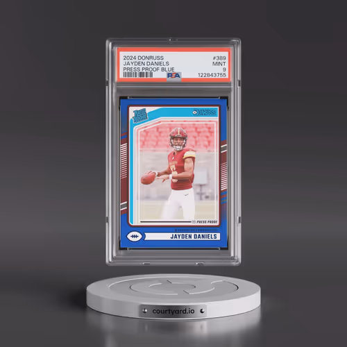 2024 Panini Donruss #389 Jayden Daniels - Press Proof Blue (PSA 9 MINT)