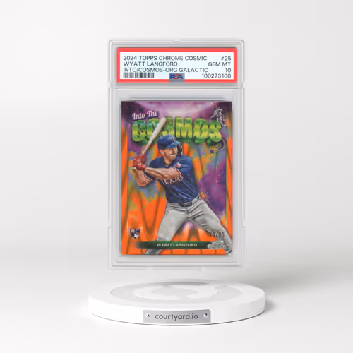 2024 Topps Chrome Cosmic Into the Cosmos #25 Wyatt Langford - Orange Galactic (PSA 10 GEM MINT)