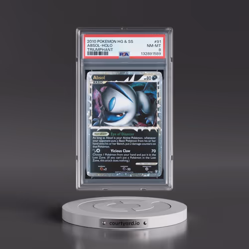 2010 Pokémon Heartgold & Soulsilver Triumphant #91 Absol - Holo (PSA 8 NM-MT)