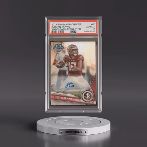 2023 Bowman University Chrome #66 Jordan Travis - Autograph-Refractor (PSA 10 GEM MINT)