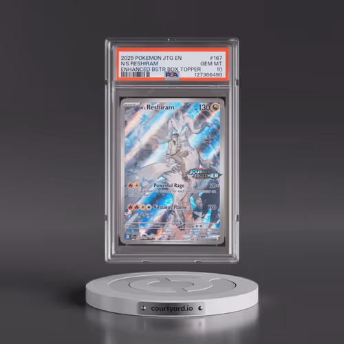 2025 Pokémon Jtg EN-Journey Together #167 N's Reshiram - Enhanced Booster Box Topper (PSA 10 GEM MIN
