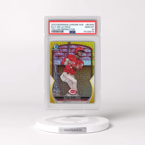 2023 Bowman Mega Box Chrome #65 Elly de La Cruz - Yellow Refractor (PSA 10 GEM MINT)