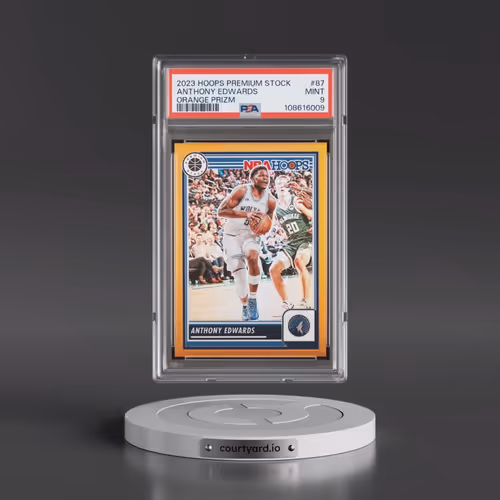 2023 Panini Hoops Premium Stock #87 Anthony Edwards - Orange Prizm (PSA 9 MINT)