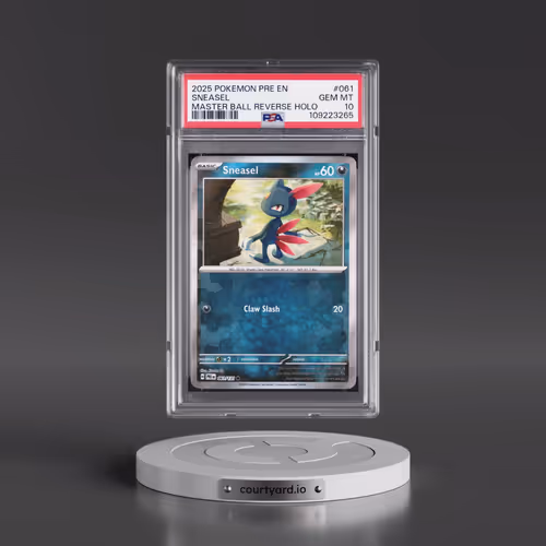 2025 Pokémon Pre EN-Prismatic Evolutions #061 Sneasel - Reverse Holo Master Ball (PSA 10 GEM MINT)