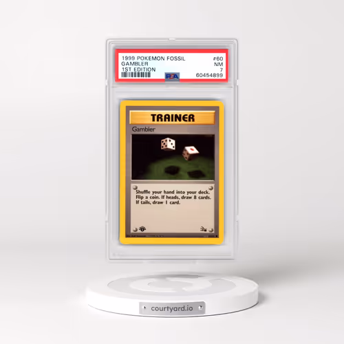 1999 Pokémon Fossil #60 Gambler - 1st Edition (PSA 7 NM)