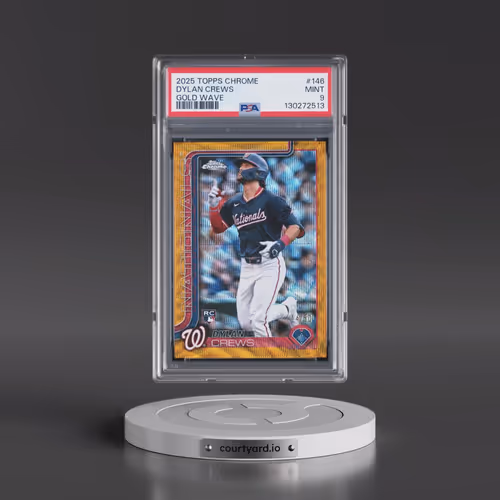 2025 Topps Chrome #146 Dylan Crews - Gold Wave (PSA 9 MINT)