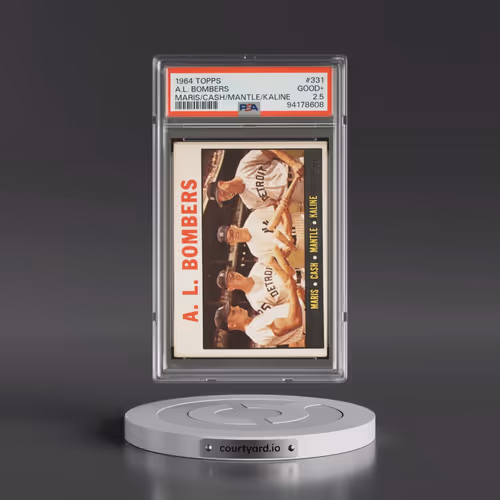 1964 Topps #331 A.L. Bombers - Maris/Cash/Mantle/Kaline (PSA 2.5 GOOD+)
