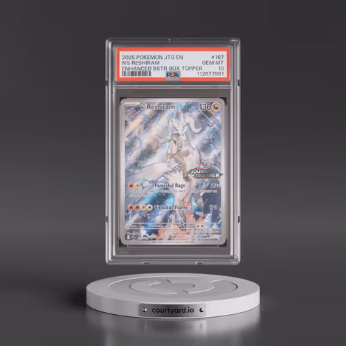 2025 Pokémon Jtg EN-Journey Together #167 N's Reshiram - Enhanced Booster Box Topper (PSA 10 GEM MIN