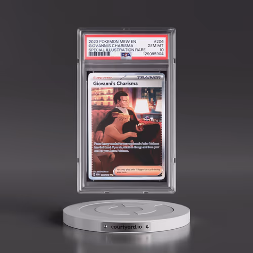2023 Pokémon Mew EN-151 #204 Giovanni's Charisma - Special Illustration Rare (PSA 10 GEM MINT)