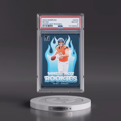 2024 Panini Donruss White Hot Rookies #WH9 Bo Nix (PSA 8 NM-MT)