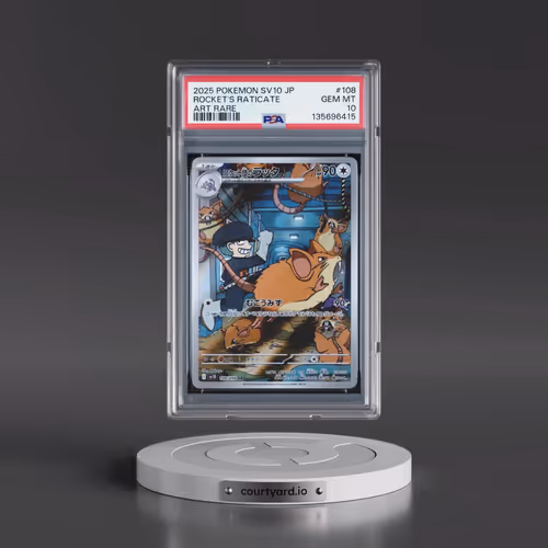 2025 Pokémon SV10-Glory of Team Rocket #108 Team Rocket's Raticate - Art Rare (PSA 10 GEM MINT)