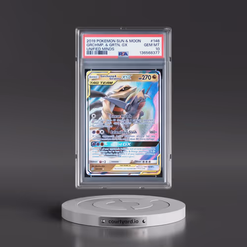 2019 Pokémon Sun & Moon Unified Minds #146 Garchomp & Giratina GX - Holo (PSA 10 GEM MINT)