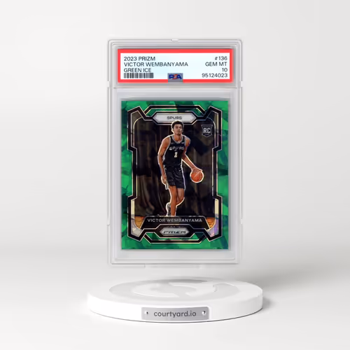 2023 Panini Prizm #136 Victor Wembanyama - Green Ice (PSA 10 GEM MINT)