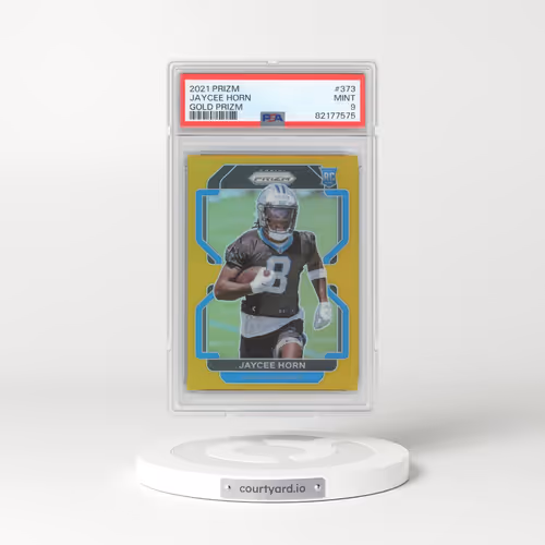2021 Panini Prizm #373 Jaycee Horn - Gold Prizm (PSA 9 MINT)