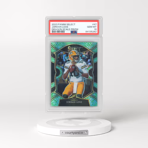 2020 Panini Select #47 Jordan Love - Dragon Scale Prizm (PSA 10 GEM MINT)
