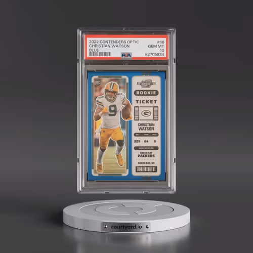 2022 Panini Contenders Optic #66 Christian Watson - Blue (PSA 10 GEM MINT)