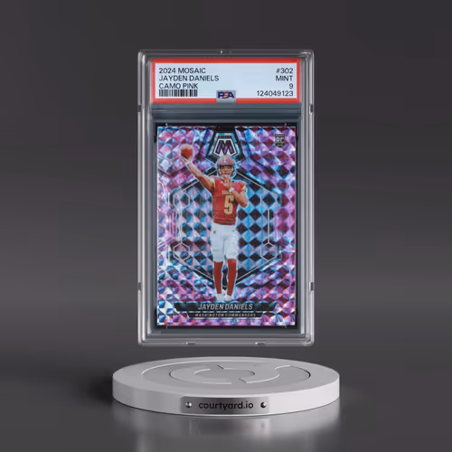 2024 Panini Mosaic #302 Jayden Daniels - Camo Pink (PSA 9 MINT)