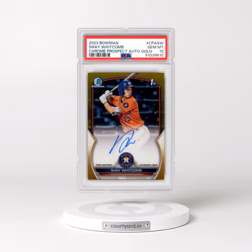 2023 Bowman Chrome Prospect Autographs #CPASW Shay Whitcomb - Gold Refractor (PSA 10 GEM MINT)