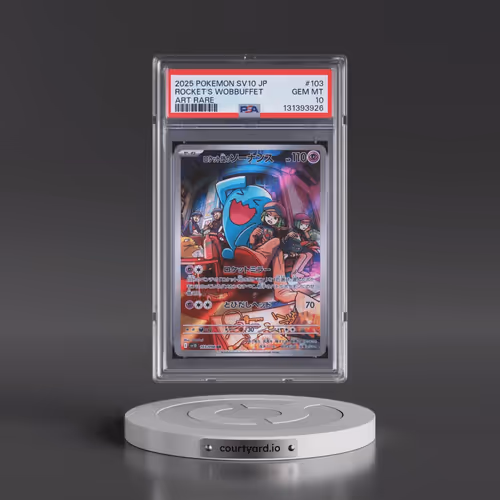 2025 Pokémon SV10-Glory of Team Rocket #103 Team Rocket's Wobbuffet - Art Rare (PSA 10 GEM MINT)