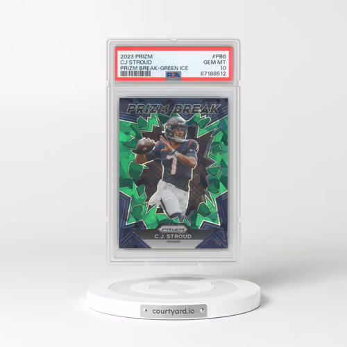 2023 Panini Prizm Prizm Break #PB6 CJ Stroud - Green Ice (PSA 10 GEM MINT)