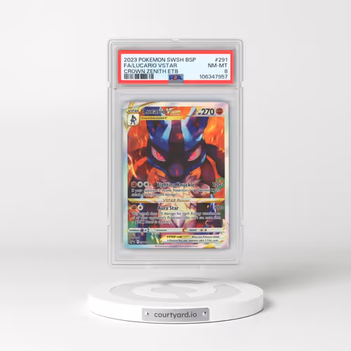 2023 Pokémon Swsh Black Star Promo #291 Lucario Vstar - Full Art Crown Zenith Elite Trainer Box (PSA 8 NM-MT)