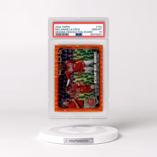2024 Topps #133 Elly de La Cruz/Matt Mclain - Orange Crackle Foil Board (PSA 10 GEM MINT)