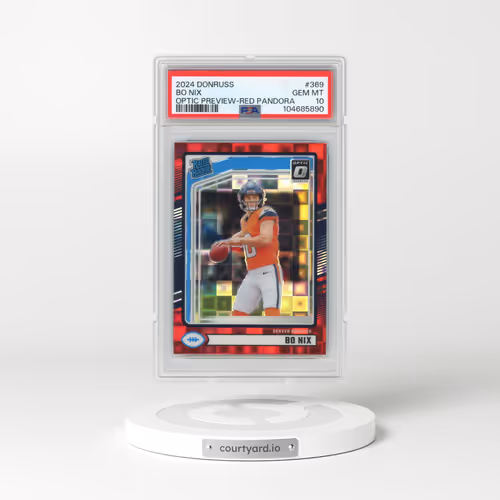 2024 Panini Donruss #369 Bo Nix - Optic Preview-Red Pandora (PSA 10 GEM MINT)