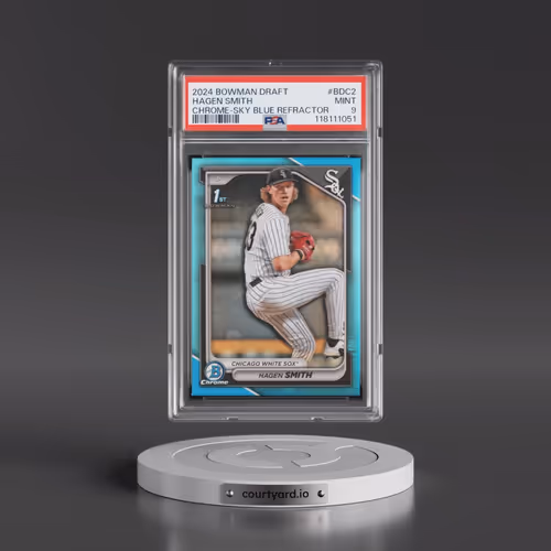 2024 Bowman Draft #BDC2 Hagen Smith - Chrome-Sky Blue Refractor (PSA 9 MINT)