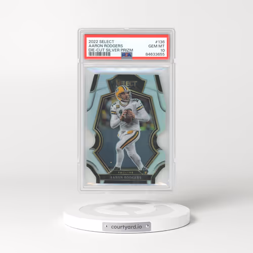 2022 Panini Select #136 Aaron Rodgers - Die-Cut Silver Prizm (PSA 10 GEM MINT)