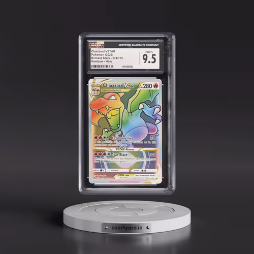 2022 Brilliant Stars #174/172 Charizard VSTAR - Rainbow Rare Holo (CGC 9.5 MINT+)