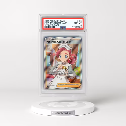 2020 Pokémon Sword & Shield Vivid Voltage #185 Pokemon Center Lady - Full Art (PSA 10 GEM MINT)