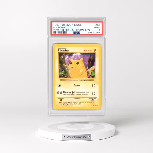 1999 Base Set #58 Pikachu - Shadowless (Yellow Cheeks) (PSA 9 MINT)
