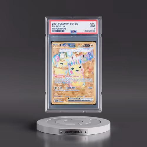 2024 Pokémon Ssp EN-Surging Sparks #247 Pikachu EX - Holo Hyper Rare (PSA 9 MINT)