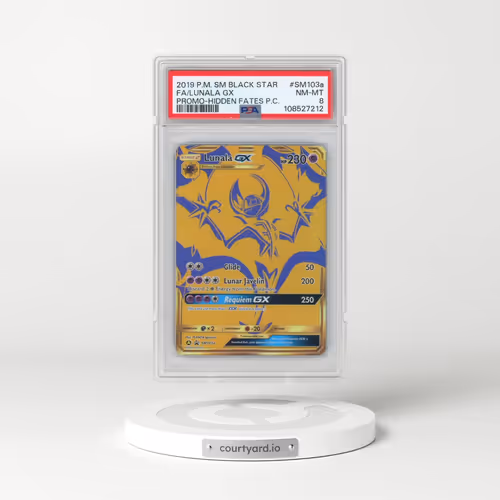 2019 Pokémon SM Black Star Promo #SM103a Lunala GX - Holo Full Art Hidden Fates Premium Collection (PSA 8 NM-MT)