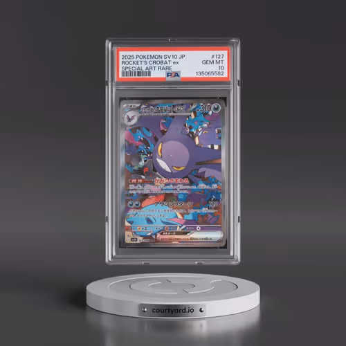 2025 Pokémon SV10-Glory of Team Rocket #127 Team Rocket's Crobat EX - Holo Special Art Rare (PSA 10