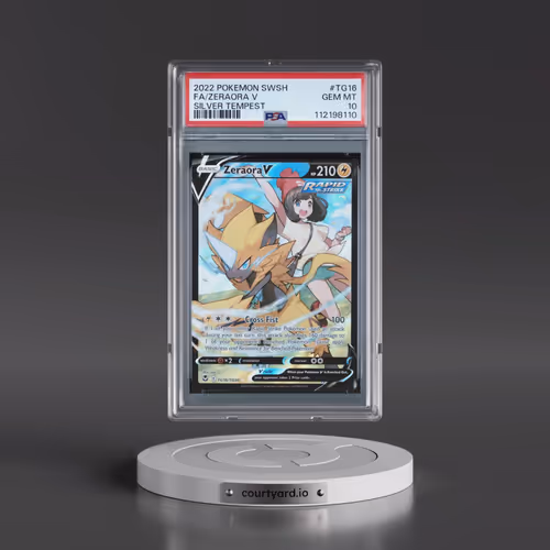 2022 Pokémon Sword & Shield Silver Tempest #TG16 Zeraora V - Holo Full Art (PSA 10 GEM MINT)