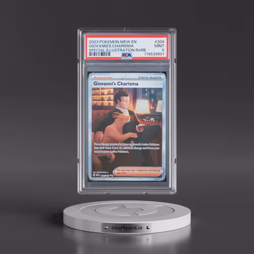 2023 Pokémon Mew EN-151 #204 Giovanni's Charisma - Special Illustration Rare (PSA 9 MINT)